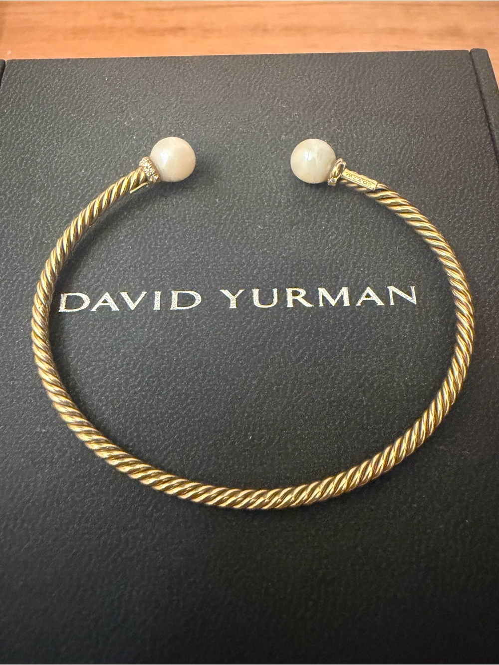 David Yurman 18K gold pearl twist bracelet 2.6mm